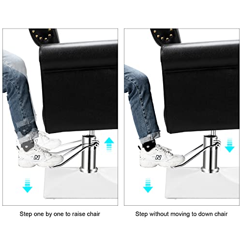 Omysalon Barber Chair Heavy Duty For Hair Stylist, Hydraulic Pump Salon Chair With Button Tufted, Beauty Spa Styling Hairdressing Tattoo Equipment, Black #TOP4