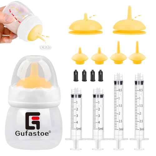 Gufastoe Biberon pour animaux de compagnie, biberons pour chatons et chiots pour kit d'allaitement, avec tétines et seringues pour toutes les races de chiots, chatons...