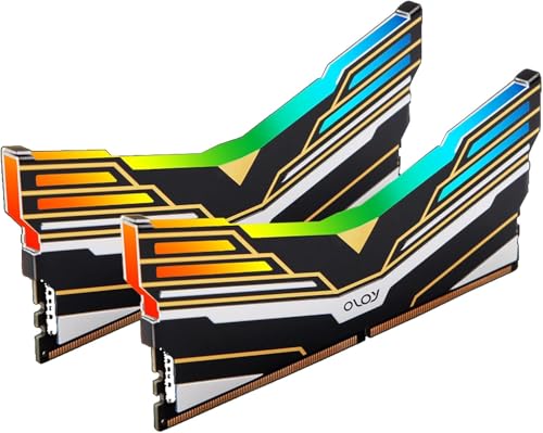 OLOy DDR4 RAM 16GB (2x8GB) Black Warhawk Aura Sync RGB 2666 MHz CL19 1.2V 288-Pin Desktop UDIMM (MD4U0826191BE0DA)