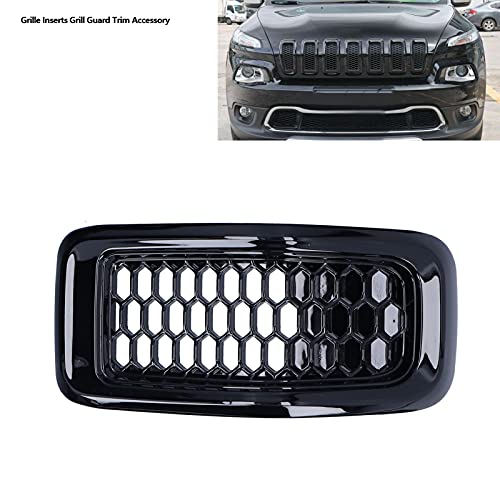 Image of Fydun 7pcs Front Grill Mesh Inserts Refit Front Grille Guard Trim for Cherokee 2014-2018(Black Frame)