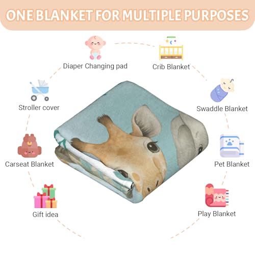 Image of Personalized Baby Blanket with Name, Custom Name Blanket for Kids Soft Flanne Blankets in Easter Personalized Baby Gifts for Infant Newborn Shower (Cyan)