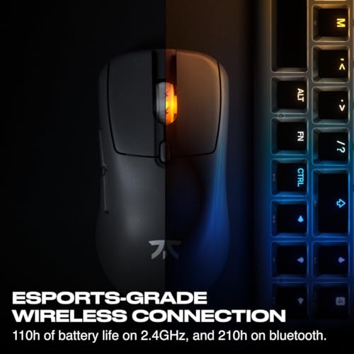 Fnatic Bolt Black Wireless Gaming Mouse - Pixart 3370 Sensor, 69g, WiFi & Bluetooth Battery Life 110-210h, USB-C Charging, Kailh GM 8.0 Switches, 4 Profiles & DPI Stages, Virgin PTFE Skates (Windows) - Image 4
