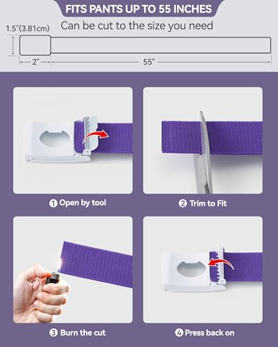 Image of Mile High Life Stretch Canvas Belt for Men, Golf Casual Elastic Web Belt, Top Military Buckle, Adjustable Cut to Fit