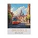 Produktbild Erwachsene und Kinder Puzzle 1000 Teile PuzzleBrüssel Belgien Vintage-Reiseplakateeinfaches Puzzlespiel Rollenpuzzle Lernspiel Spielzeug Familie Dekoration75x50cm-N95