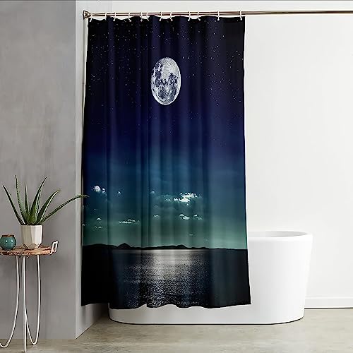 Rideau de douche polyester 300x200cm imperméable grand format salle de bain avec anneaux