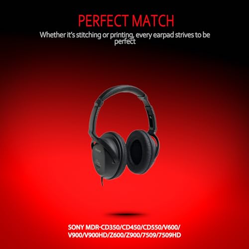 Repuestos almohadillas para Sony MDR-V600 y Sony MDR-7509HD, cuero protein y espuma memory foam, color negro miniatura 6