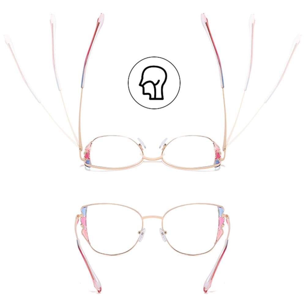 Retro metalowe kocie oko damskie okulary ramka przezroczyste okulary męskie ramka z zawiasem sprężynowym