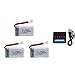 rpbll 3.7V 380mAh 752035 Lipo Batterie et Chargeur Set pour Hubsan X4 H107 H107L H107D JD385 JD388 RC Hélicoptère Drone Pièces Détachées 3pcs