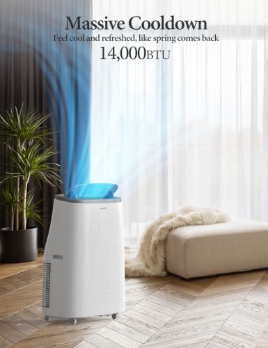 Image of Garvee 14,000 BTU Portable Air Conditioner, 9300 BTU SACC 3-in-1 AC Unit