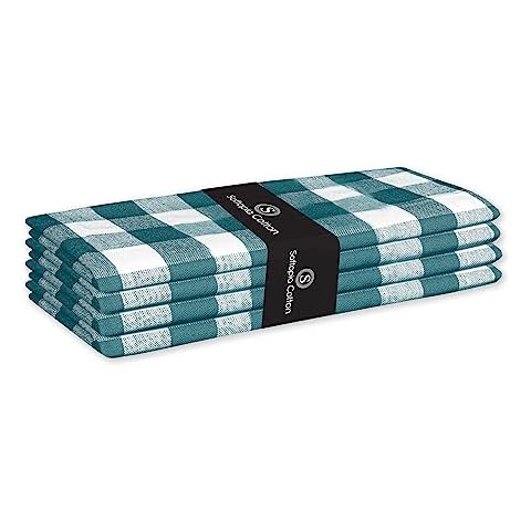Softopia Cotton Gingham Cloth Napkins Set of 4 Cover