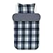 Produktbild Marc O Polo Flanell Wendebettwäsche Viko Blue 1 Bettbezug 135 x 200 cm + 1 Kissenbezug 80 x 80 cm