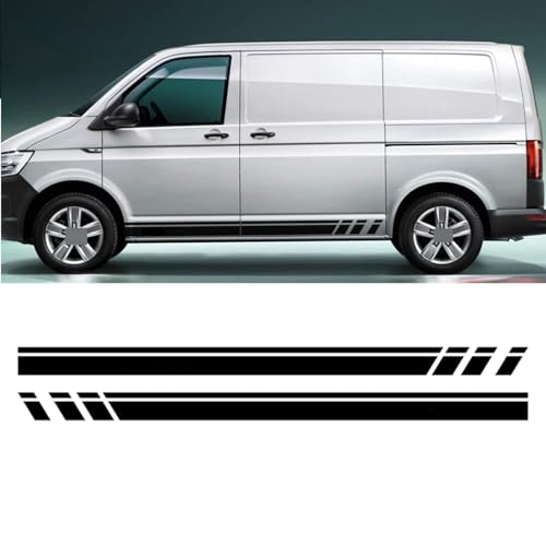 FCYYLIGHT 2X Voiture Autocollant, pour VW TRANSPORTER T5 T6,Vinyle Auto Racing Body Side Stripe Decal, accessoires de style de voiture