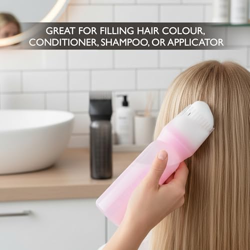 Image of GLUN 2 Piece Hair Dye Comb Bottle, Anti-dandruff Soft Silicone Bristle for Hair Dye Applicator, 120ML Bottle, Hair Colouring Tool for Home Use