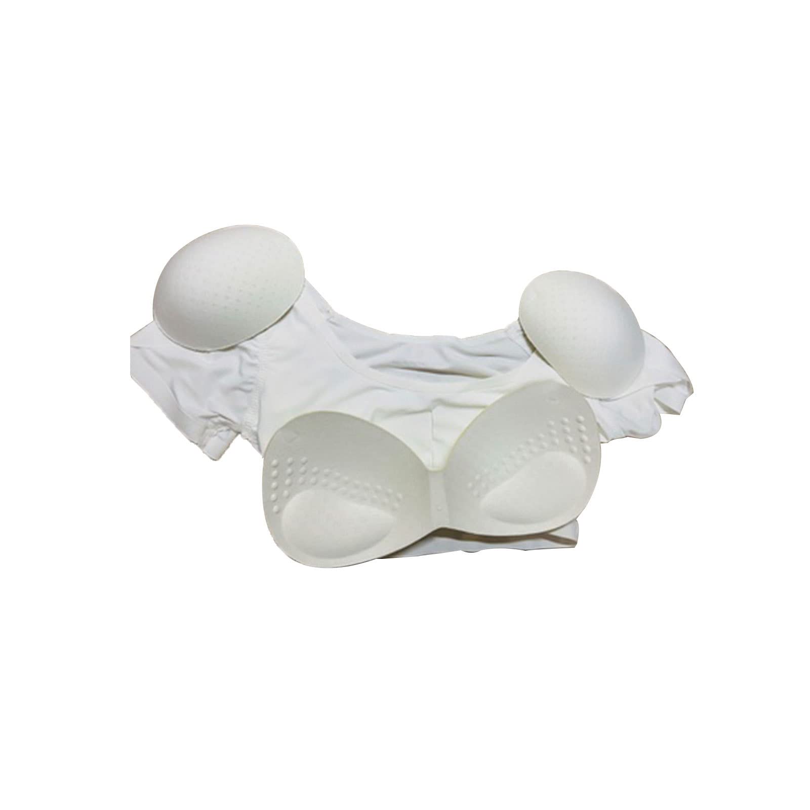 SNPP Magliette Sexy Casual a Maniche Corte Push-up 2 in 1 con Spallina incorporata,White-L
