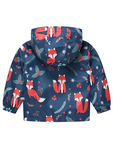 Happy Cherry Toddler Baby Casual Cartoon Prints Windbreaker Hoodie Coat Lightweight Casual Jacket 1-5T2