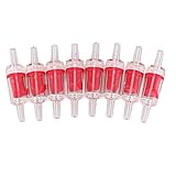 Daweglop 8 Stueck Kunststoff Aquarium 1-Wege Rueckschlagventil Luftpumpe Co2 Diffusor Set, Rot /