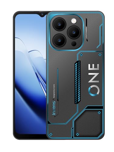 invens NOTE 12P Unlocked Smartphone, 6.56" HD+ Display, 48MP Camera, 5000mAh Battery, 4+12GB RAM 128GB ROM, Dual SIM + TF, Android 15 SIM Free Mobile Phone, Type-C, Face ID/Fingerprint (Cyber Blue)