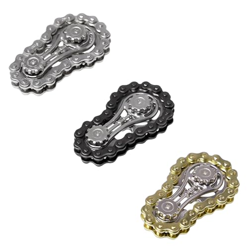 Sxutop 3 Pièces Jouet de Rotation de Chaîne en Métal Jeu de Chaîne Flippy Jouet Fidget en...
