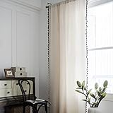 NA Rideaux Solide Couleur Semi-Occultant Cuisine Rideaux Blanc Simple Cloison Rideaux Baie Vitrée Translucide Rideaux (150 * 160)