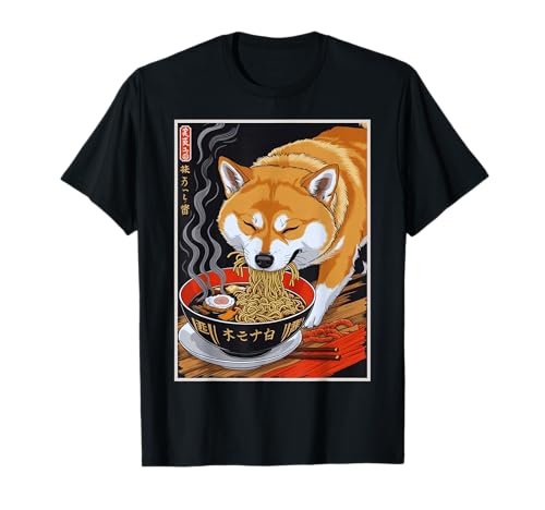 Shiba Inu Ramen Japanischer Lustiger Kawaii Shiba Hund Anime Geschenke T-Shirt