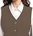 CFRTMTBB Suit Vest for Women V Neck Button Down Sleeveless Business Casual Vest Tops Waistcoat Blazer Dressy Vests (Coffee,S)