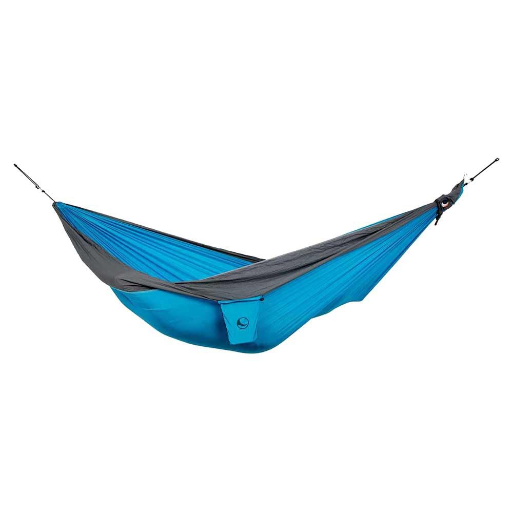 Ticket to the Moon Original per 1-2 Persone, commercio equo & fatta a mano, leggera ACQUA/GRIGIO SCURO per viaggiare, il campeggio e l'uso quotidiano, XL 3.2 * 2m, 600g, nylon paracadute in seta