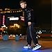 Ufatansy Roller Shoes USB Rechargeable Roller Skate Shoes LED Fashion Sneakers Kids Skateboarding for Girls Boys(4.5 M US=CN37,Black/White)