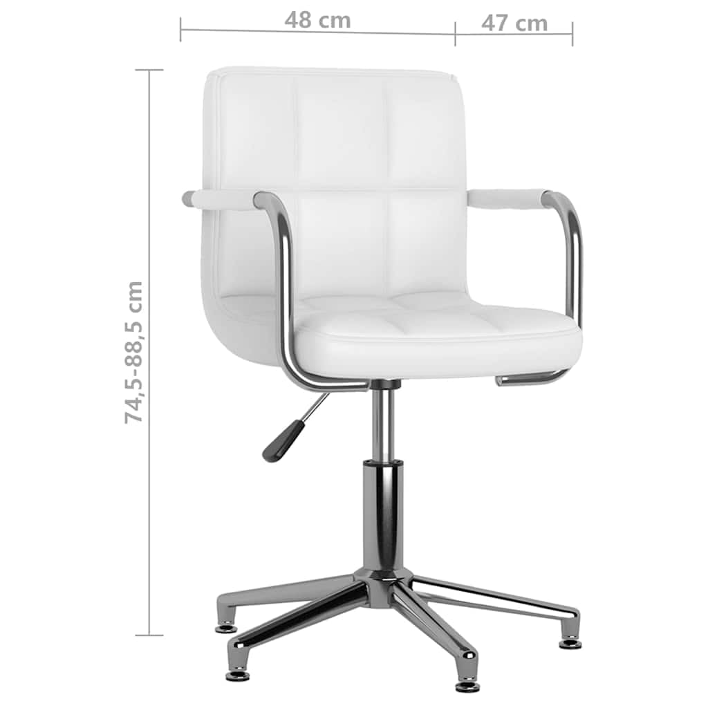 Hothingwell Lot de 6 Chaises à Manger Pivotantes Blanc Similicuir