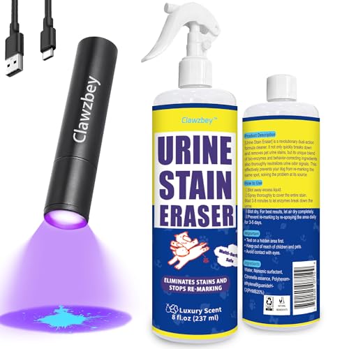 Pet Stain and Odor Remover Kit with USB Rechargeable UV
