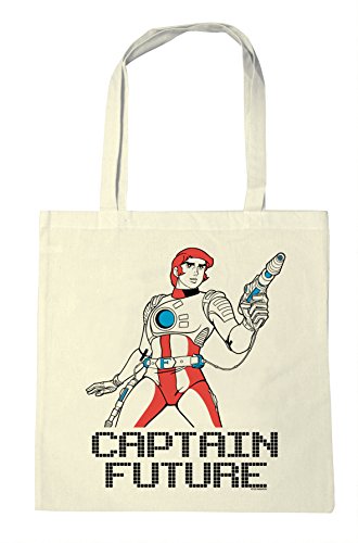 Logoshirt Captain Future - Science-Fiction Held Baumwolltasche - Stofftasche mit Druck und langen Tragegriffen - natur