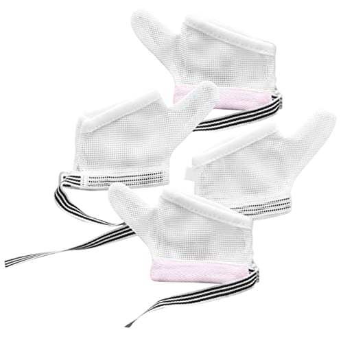 2pairs Adjustable Sucking Gloves of Finger Sucking Protectors for Boy Girl Soft Breathable Material Thumb Stop Tool Pink