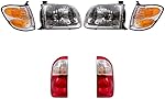 Brock 6 Piece Set of Headlights, Signal Lights &Tail Lights for 2004 Tundra Double Cab