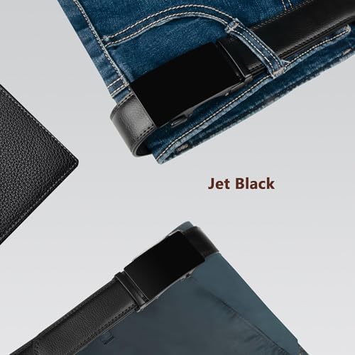 Image of Airkit Men's Ratchet Leather Belt - Heavy Duty Adjustable Dress & Casual Belt