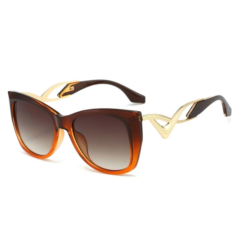 Lunettes de soleil œil de chat oversize avec verres dégradés - 8