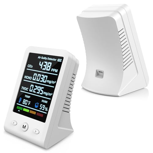 8-in-1 air Quality Monitor Indoor, Portable CO2 air...