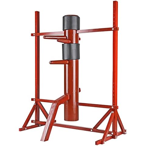 Geniqua Red Wood Wing Chun Adjustable Frame Target Training Dummy IP Man Martial Arts Traditional Mook Yan Jong Kung Fu Cover