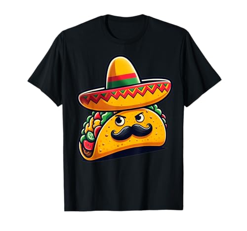 taco moustache drôle cinco de mayo food festival T-Shirt