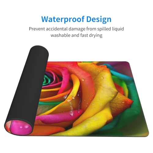 Tapis de souris antidérapant grand format pour protéger le bureau rose - 5