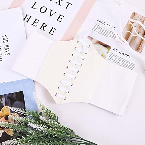 Leather Elastic Waist Belts Womens Vintage Lace-up Corset Cinch Waist Band Waspie Elastic Retro Tied Wide Belt Bandage Elasticity Girdle Wrap for Costume - White2