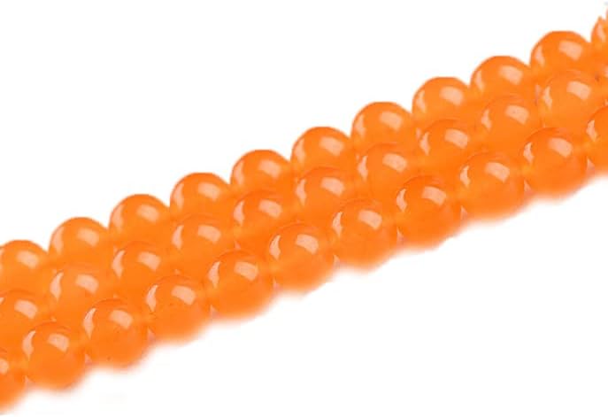 jin yu jia yuanChalcedony bracelet chalcedony loose bead chalcedony necklace 6mm-14mm round beads (orange, 6mm), 6mm, chalcedony