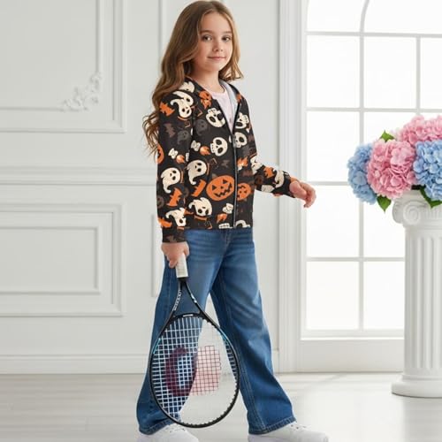 Kids Zip-Up Hoodie, Soft Athletic Sweatshirt Fashion Cozy Athletic Boys Long Sleeve Top School Hoodie Girls3