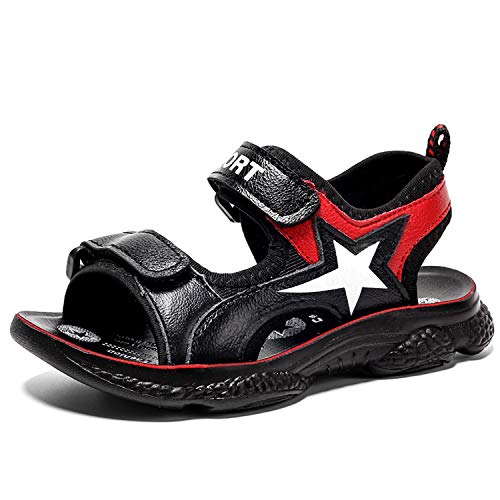 ANBIWANGLUO Sandalias para Niños Zapatos de Playa de Verano Ocasionales Transpirables para Niños(Negro,34 EU) Cover