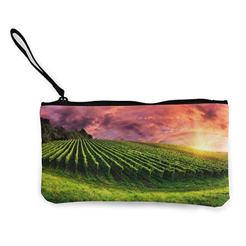 Preisvergleich Produktbild Canvas-Geldbörse, Handtasche, kleine Kosmetik, Münzen, Lebensmittel, Einkaufstasche Vineyard