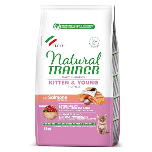 Trainer Kitten Cibo per Gattino, 1 a 6 Mesi, con Salmone, 1.5 kg, packaging may vary