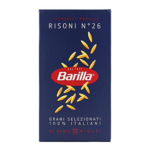 Risoni No. 26 Barilla pasta de trigo duro con forma de arroz para sopa y minestrone 2