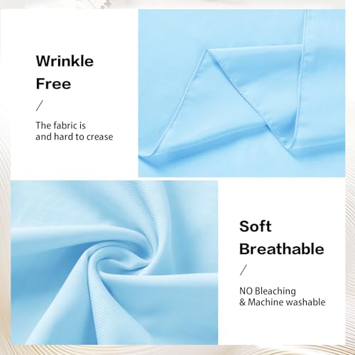 VOK Blue Wedding Arch Draping Fabric Chiffon Fabric, 29in x 18Ft Sheer Chiffon Outdoor Curtain for Wedding Ceremony Birthday Party Decoration (Blue,1 Panel) by VOK - Used condition - Image 4