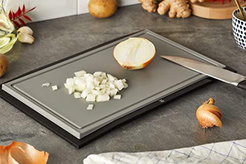 Tabla de cortar de plástico WMF Touch negra de 32x20 cm con ranura para jugos y diseño seguro 6
