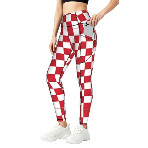 Legging de fitness femme rouge et blanc doux pour éviter les irritations au sport