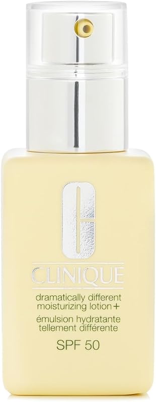 Clinique Dramatically Different Hidrating Lotion+ SPF 50 para pieles secas hasta pieles mixtas secas | Hidratante con protección solar, 75 ml