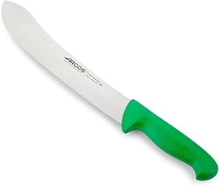 Arcos Cuchillo carnicero Acero Inoxidable Nitrum. Cuchillo cocina profesional para cortar carne, pescado y verduras. Mango ergonómico polioximetileno. Serie 2900. Color verde.